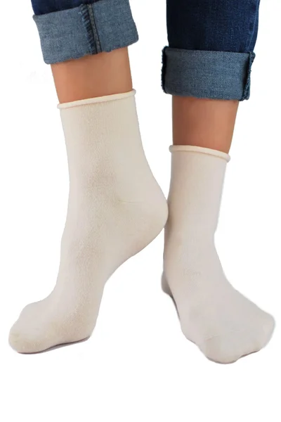 Meruňkové pohodlné dámské ponožky Noviti