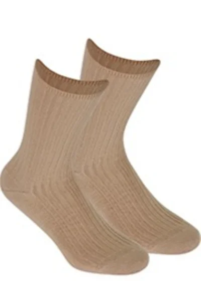 Netlačící dámské žebrované ponožky 20F Wola