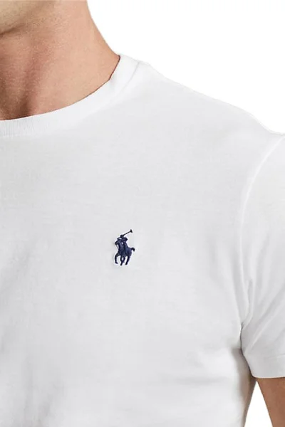 Pánské bílé tričko Ralph Lauren Custom Slim Fit