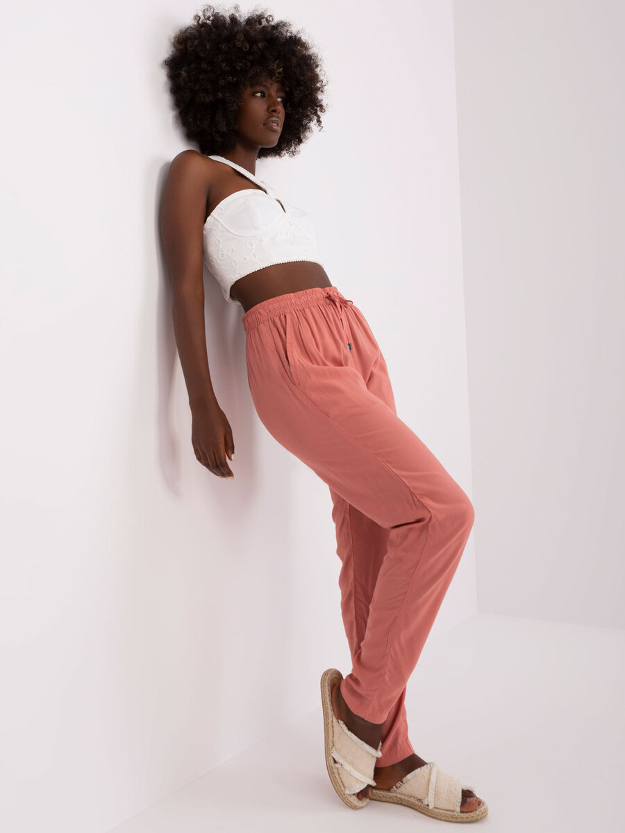 Růžové letní dámské kalhoty SUBLEVEL FPrice, XXL i523_4063813542866