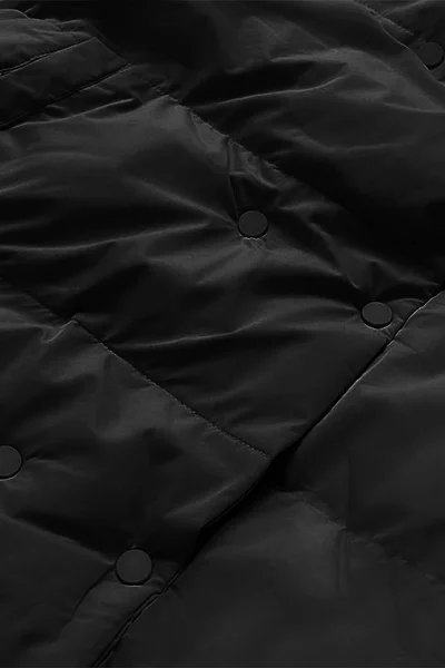 Černá bunda na zimu s vysokým stojáčkem pro ženy J.STYLE