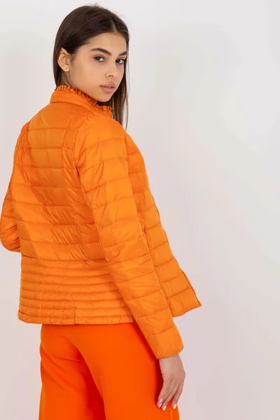 Oranžová dámská bunda s kapsami od FPrice