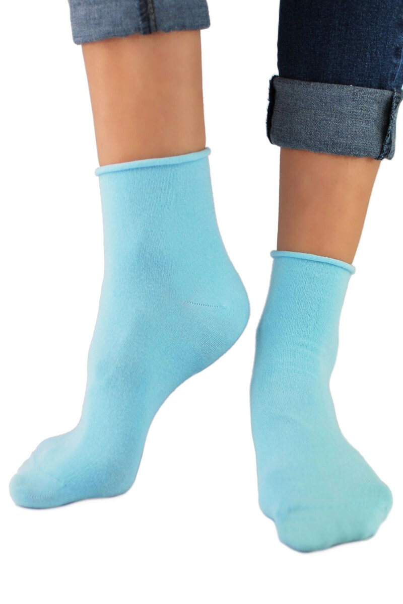 Modré bavlněné dámské ponožky - CottonSky, světle modrá 39/42 i41_9999932809_2:světle modrá_3:39/42_