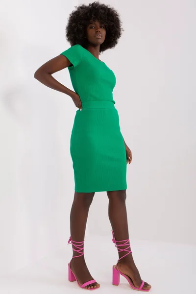 Zelená pruhovaná tělová sukně FPrice
