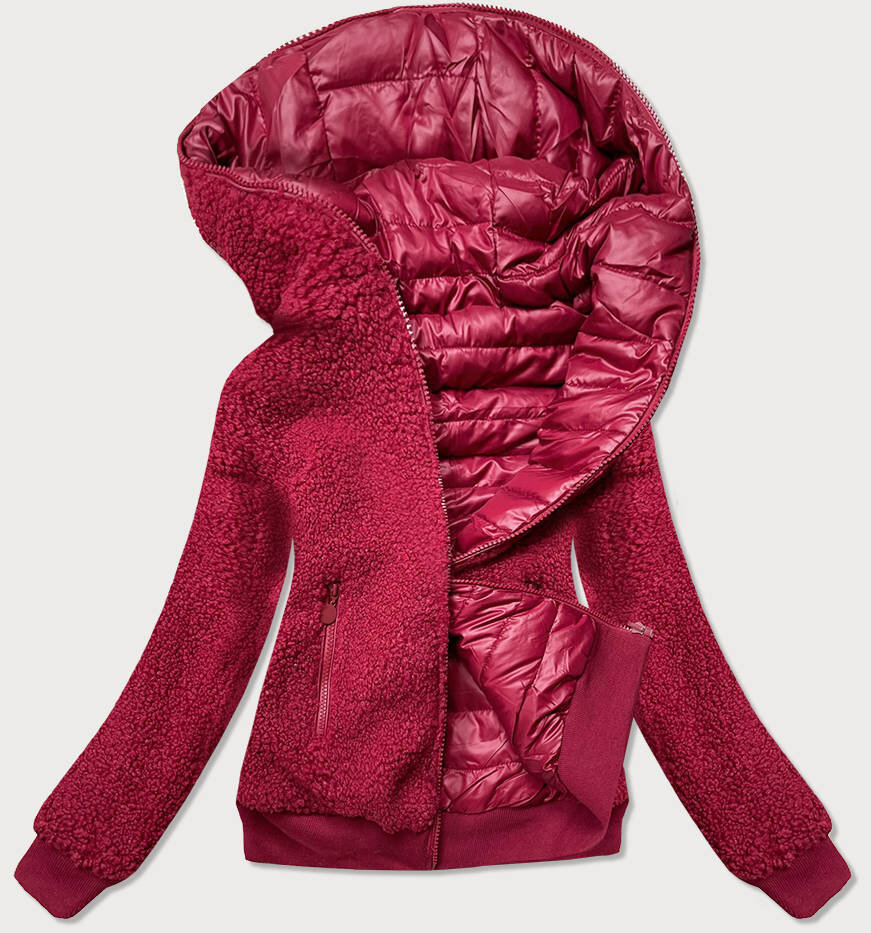 Oboustranná červená bunda pro ženy beránek C23617 Z-DESIGN, odcienie czerwieni XL (42) i392_17869-53