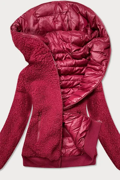 Oboustranná červená bunda pro ženy 