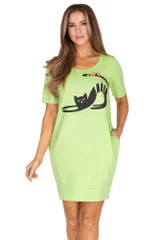 Zelená košilka Adolla s kočičím motivem od Reginy