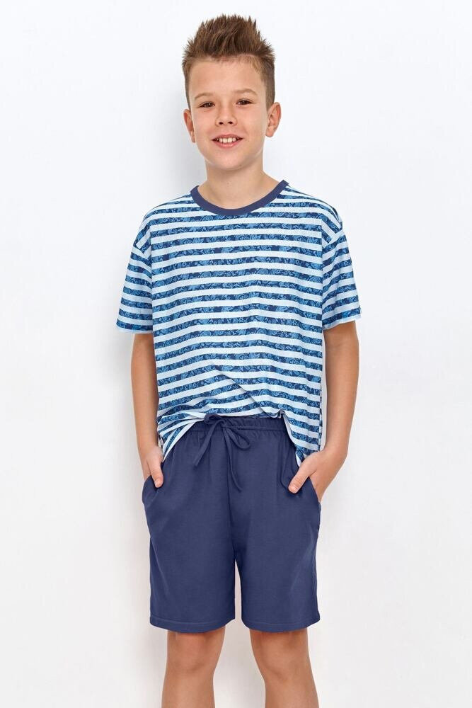 Chlapecké pyžamo Taro Noah modré s pruhy pro starší kluky, modrá 158 i43_77357_2:modrá_3:158_