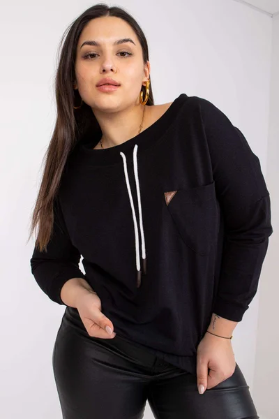 Dámská plus size černá mikina Fashionhunters