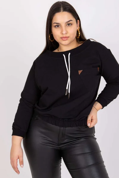 Dámská plus size černá mikina Fashionhunters