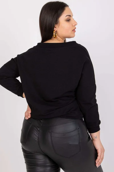 Dámská plus size černá mikina Fashionhunters