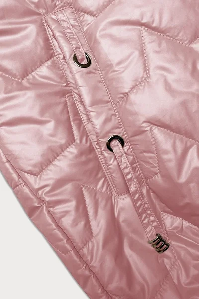 Růžová péřová dámská vesta s kapucí S'West