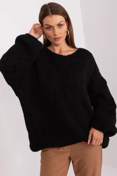 Černý oversized svetr FPrice pro modelky