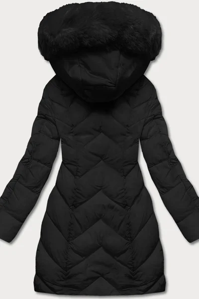 Zimní bunda s odnímatelnou kožešinou a péřovou výplní pro ženy