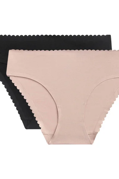 Černé dámské kalhotky 2ks DIM BODY TOUCH MIDI BRIEF 2x