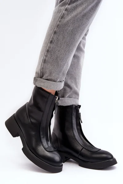 Kožené dámské boty Step in style - Pohodlná obuv pro každý den