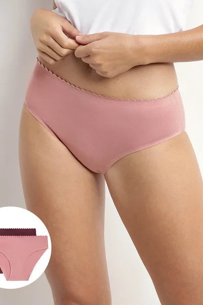 Kolekce 2 dámských kalhotek DIM BODY TOUCH MIDI BRIEF 2x - fialová