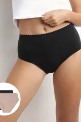 Černé dámské tělové kalhotky DIM BODY TOUCH HIGHWAIST BRIEF - 2ks