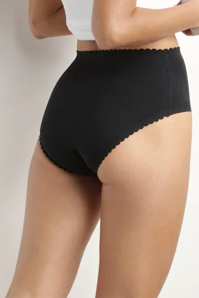 Černé dámské tělové kalhotky DIM BODY TOUCH HIGHWAIST BRIEF - 2ks