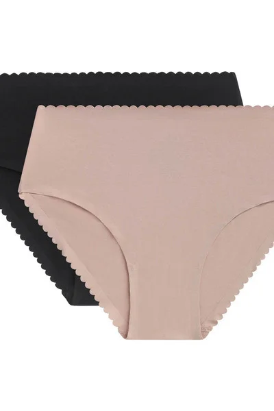 Černé dámské tělové kalhotky DIM BODY TOUCH HIGHWAIST BRIEF - 2ks