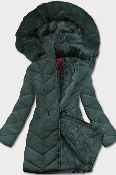 Zimní bunda s odnímatelnou kožešinovou kapucí pro ženy - LHD