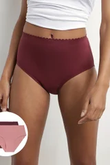 Komfortní dámské tělové kalhotky DIM BODY TOUCH HIGHWAIST BRIEF - fialové