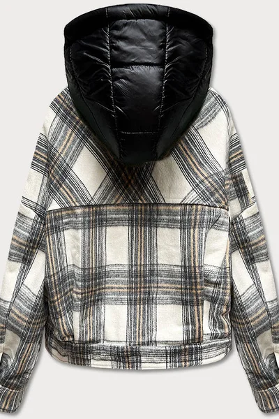 Károvaná košilová bunda s kapucí Ann Gissy