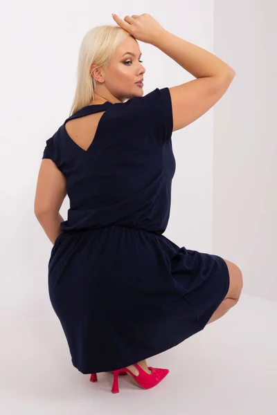 Dámské námořnické šaty s elastickým pasem Plus Size Fashionhunters