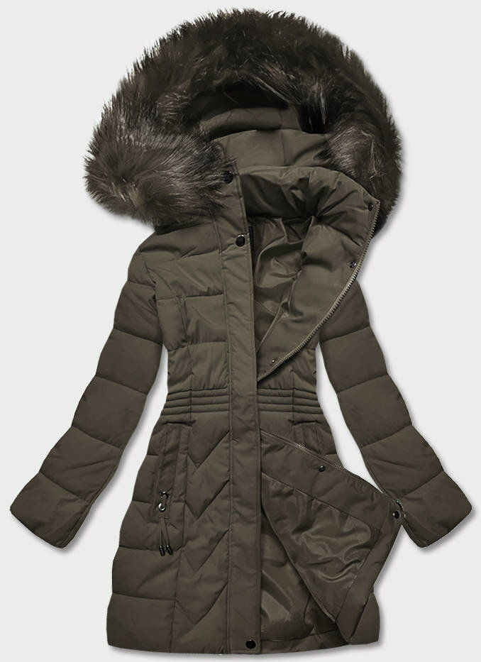 Zimní bunda pro ženy Army Elegance s odepínací kapucí, odcienie zieleni S (36) i392_21097-46