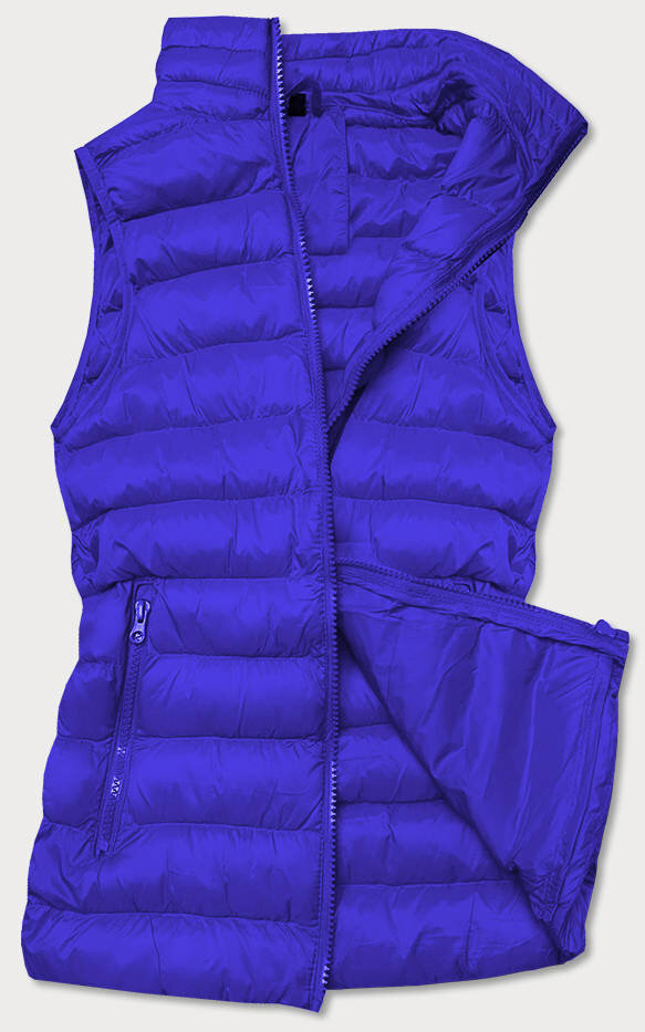 Krátká dámská prošívaná vesta v chrpové barvě W41V9 J.STYLE, odcienie niebieskiego S (36) i392_18806-46