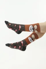 Veselé hnědé ponožky Azrael Moraj