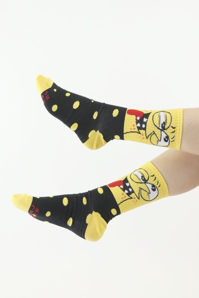 Veselé ponožky Face žluté, žlutá 43/45 i43_77302_2:žlutá_3:43/45_