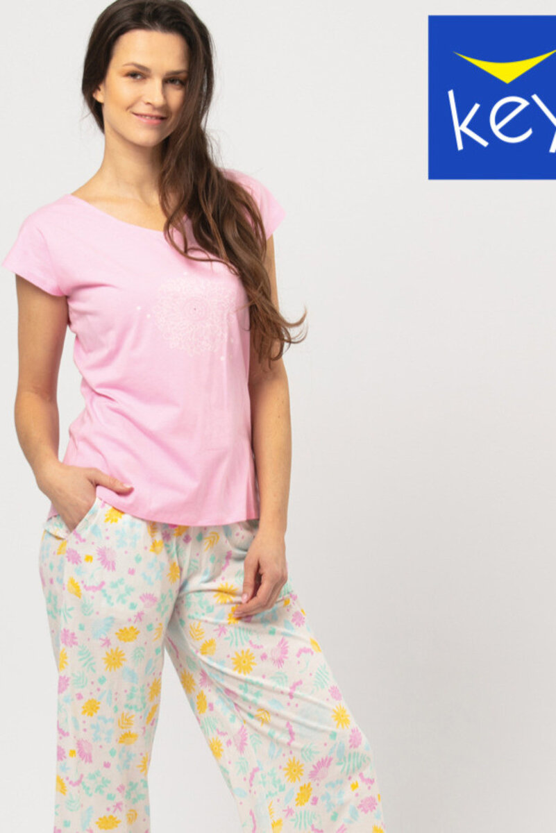 Růžové letní pyžamo pro ženy Key, Růžová XL i170_LNS 559 A24 XL