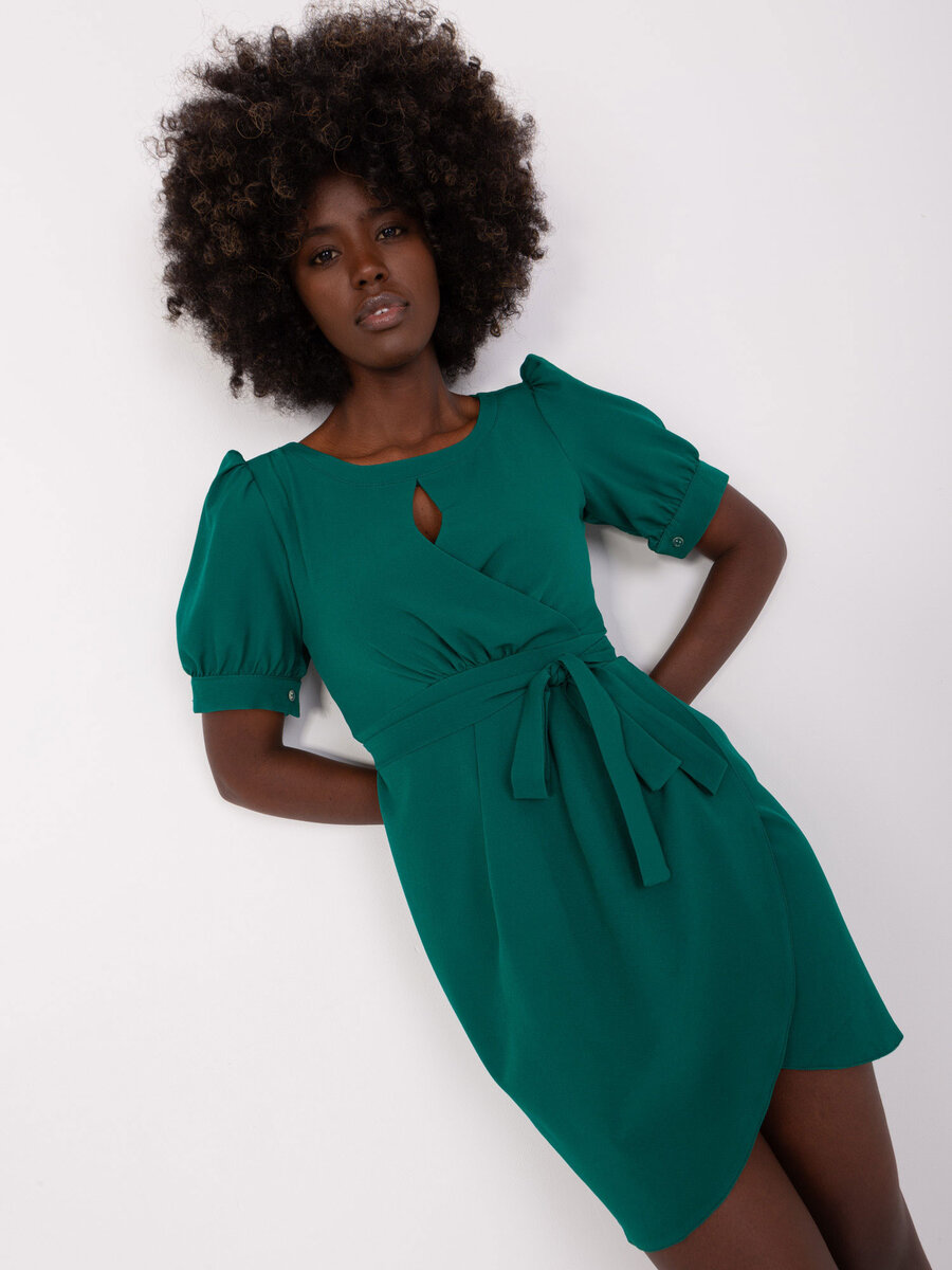 Zelené obálkové koktejlové šaty Severin - Elegantní LK SK, 36 i523_2016103421800