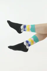 Černé ponožky Moraj s barevnými pruhy