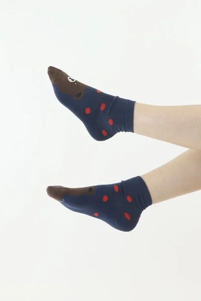 Modro-hnědé ponožky Moraj