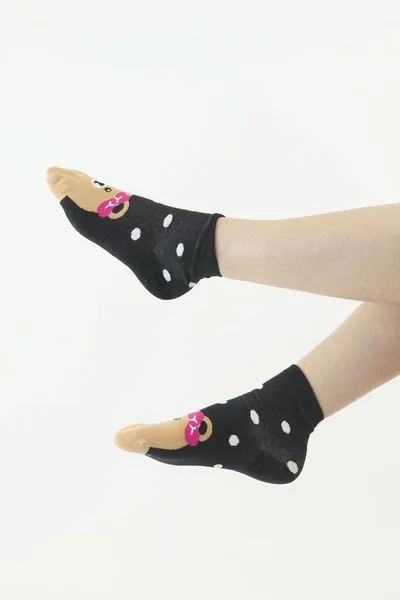 Veselé puntíky - Moraj černé ponožky s originálním obrázkem