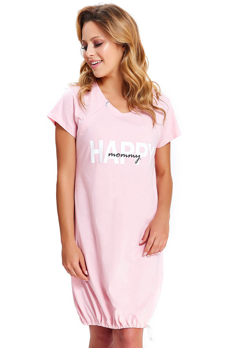 Růžová těhotenská a kojící noční košile Dobranocka, XL i510_34950397009
