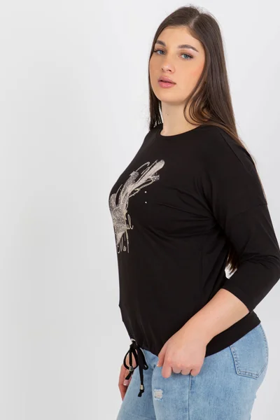 Dámská plus size halenka Fashionhunters s potiskem a kamínky