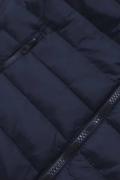 Tmavě modrá lehká prošívaná bunda pro ženy O35Z J.STYLE