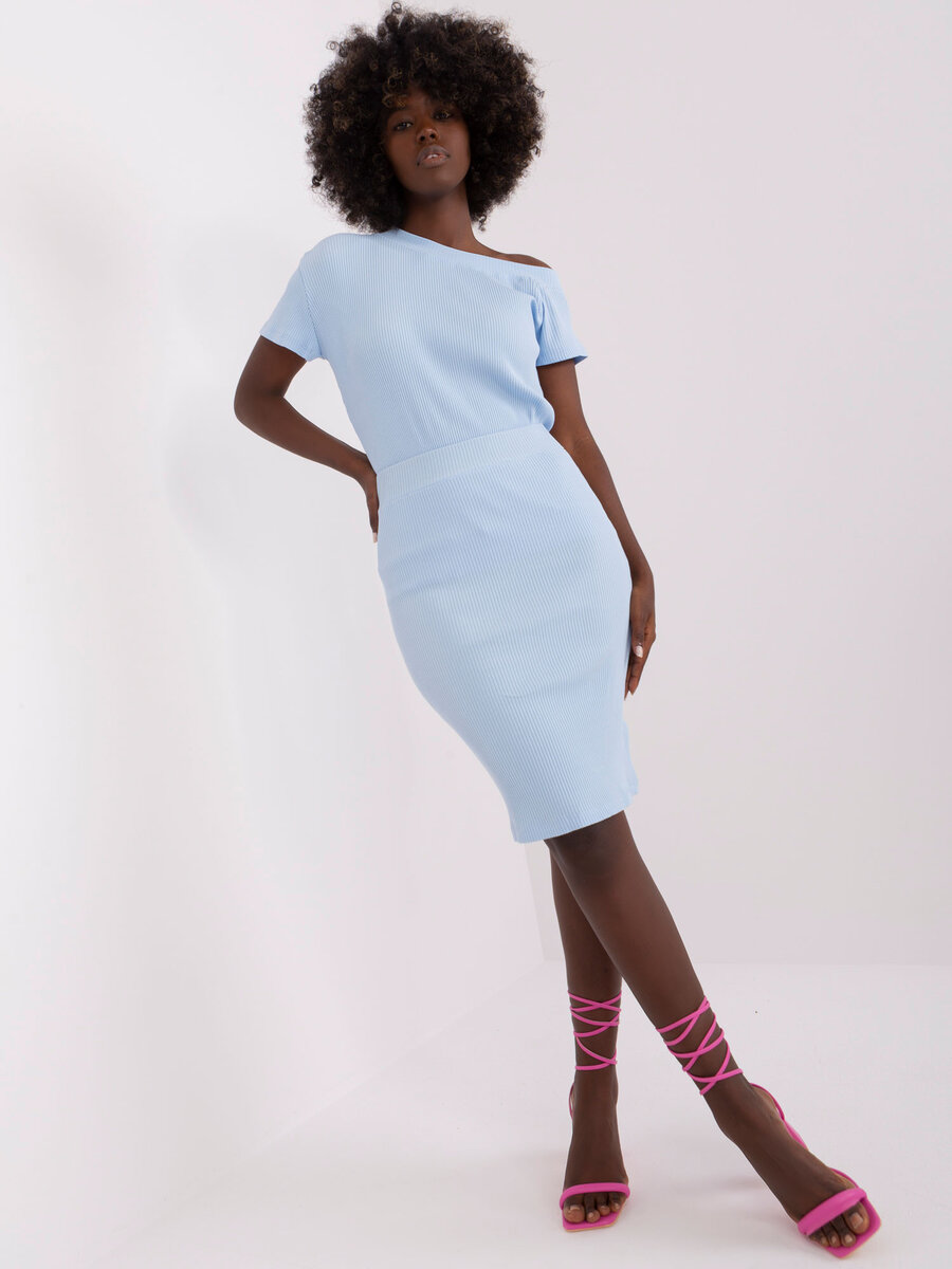 Modrá letní sukně s vysokým pasem - FPrice, jedna velikost i523_2016103420520