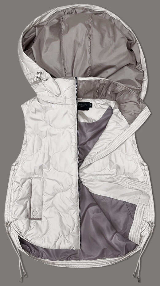 Zimní dámská vesta s kapucí BH Forever, odcienie bieli 46 i392_23806-R