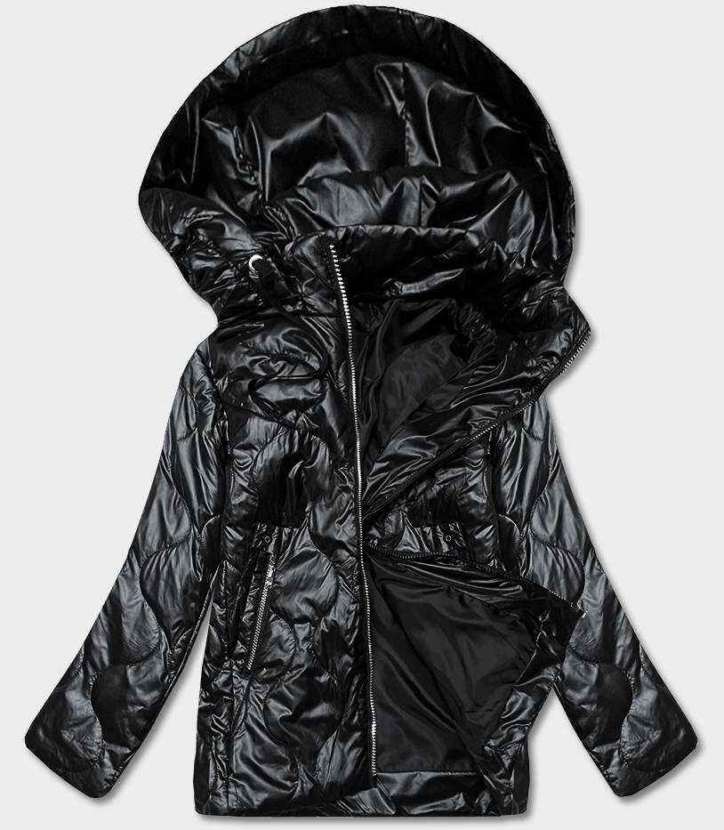 Černá bunda pro ženy s odepínací kapucí 24X37 SWEST, odcienie czerni 50 i392_21563-28