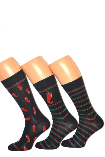 Černé pánské vzorované ponožky Cornette Trio