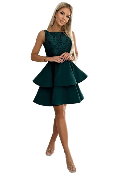 Zelené vyšívané dámské šaty 205-4 od Numoco