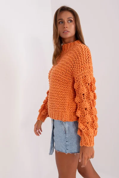 Dámský oversize oranžový svetr Fashionhunters