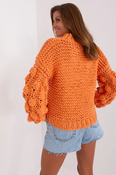 Dámský oversize oranžový svetr Fashionhunters